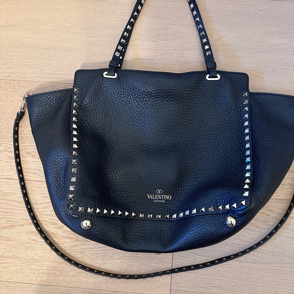Valentino Studded Black Leather Handbag - Picture 3 of 11